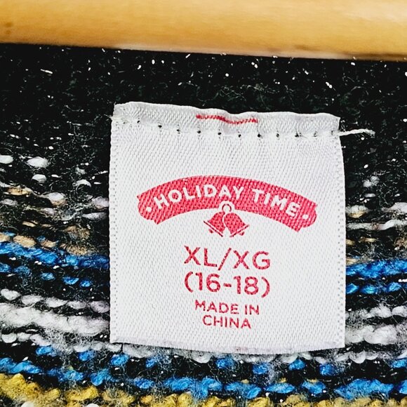 Holiday Christmas Polar‎ Bear Knit Sweater Black/Blue Sz XL Unisex 《935》J - Picture 5 of 7